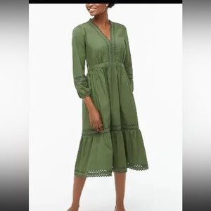 J. Crew Olive Long Sleeve Dress